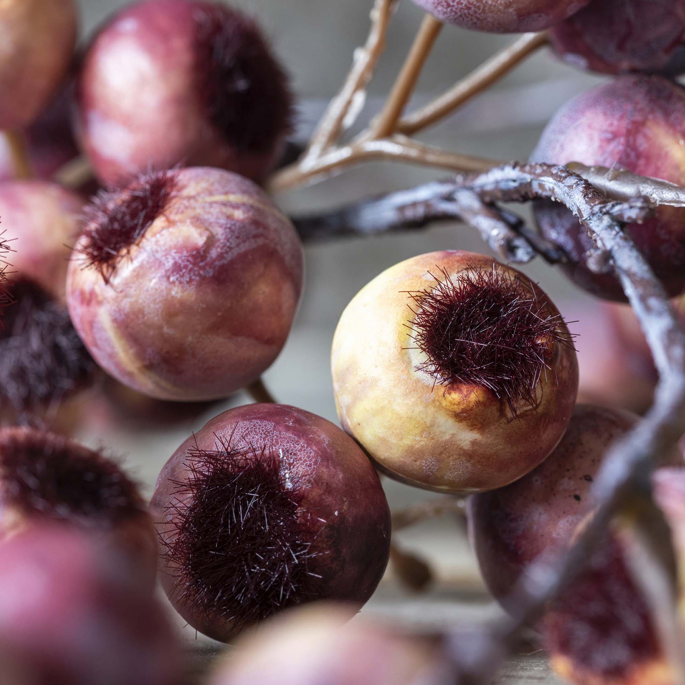 Tige d'aubépine artificielle à baies roses