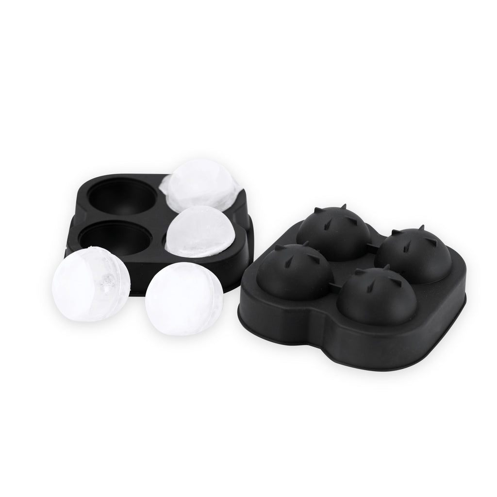 Moule à glaçons sphérique en silicone noir à 4 sphères
