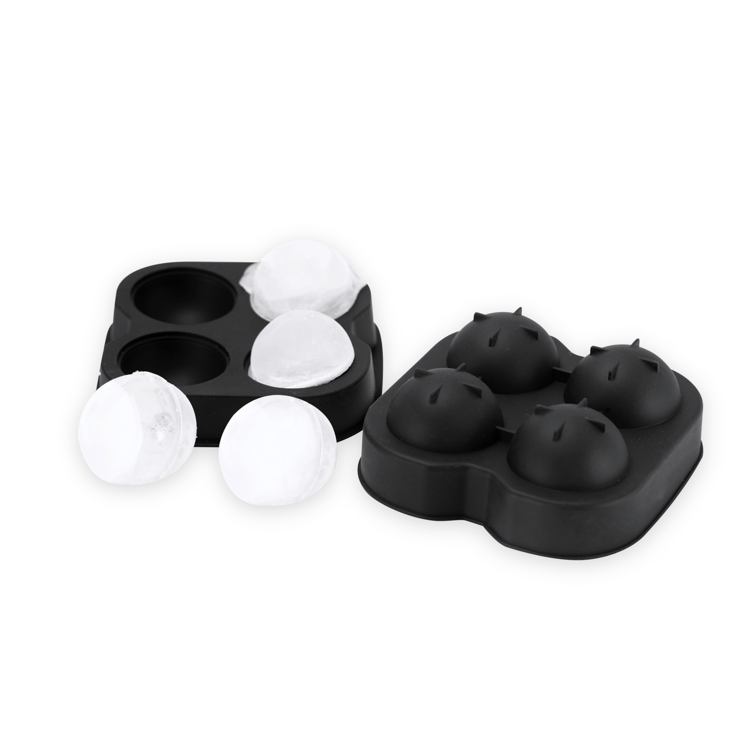 Moule à glaçons sphérique en silicone noir à 4 sphères