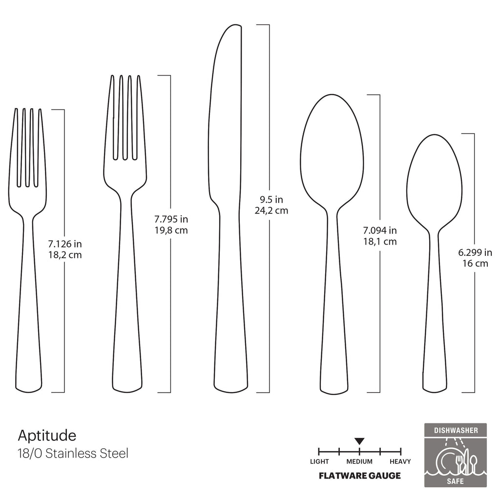 Ensemble de couverts Aptitude Midnight Glossy 20 pièces