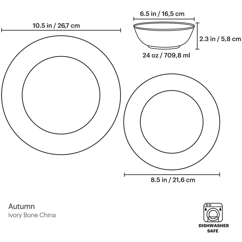 Service de table automne 3 pièces