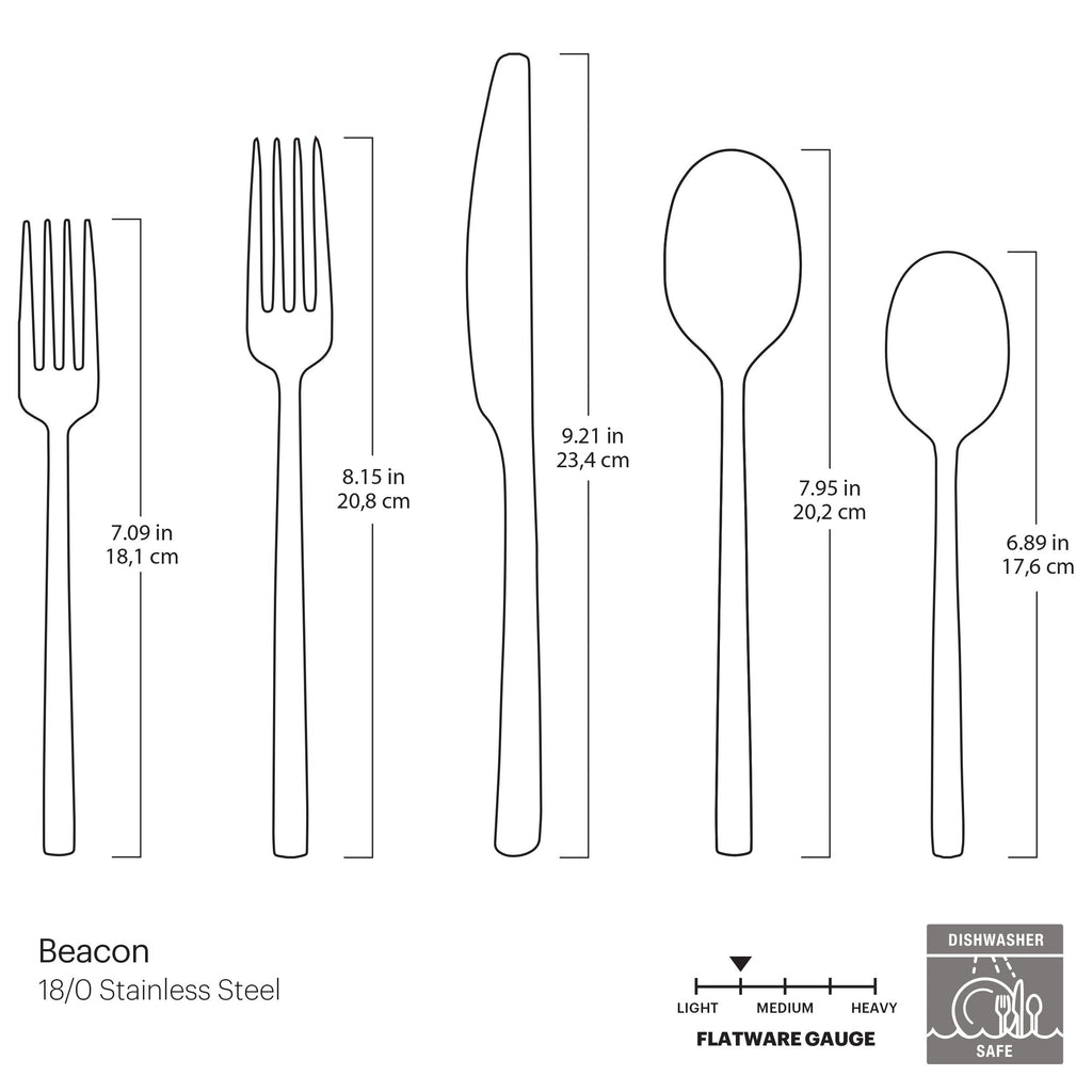 Ensemble de couverts 20 pièces Beacon Champagne Satin