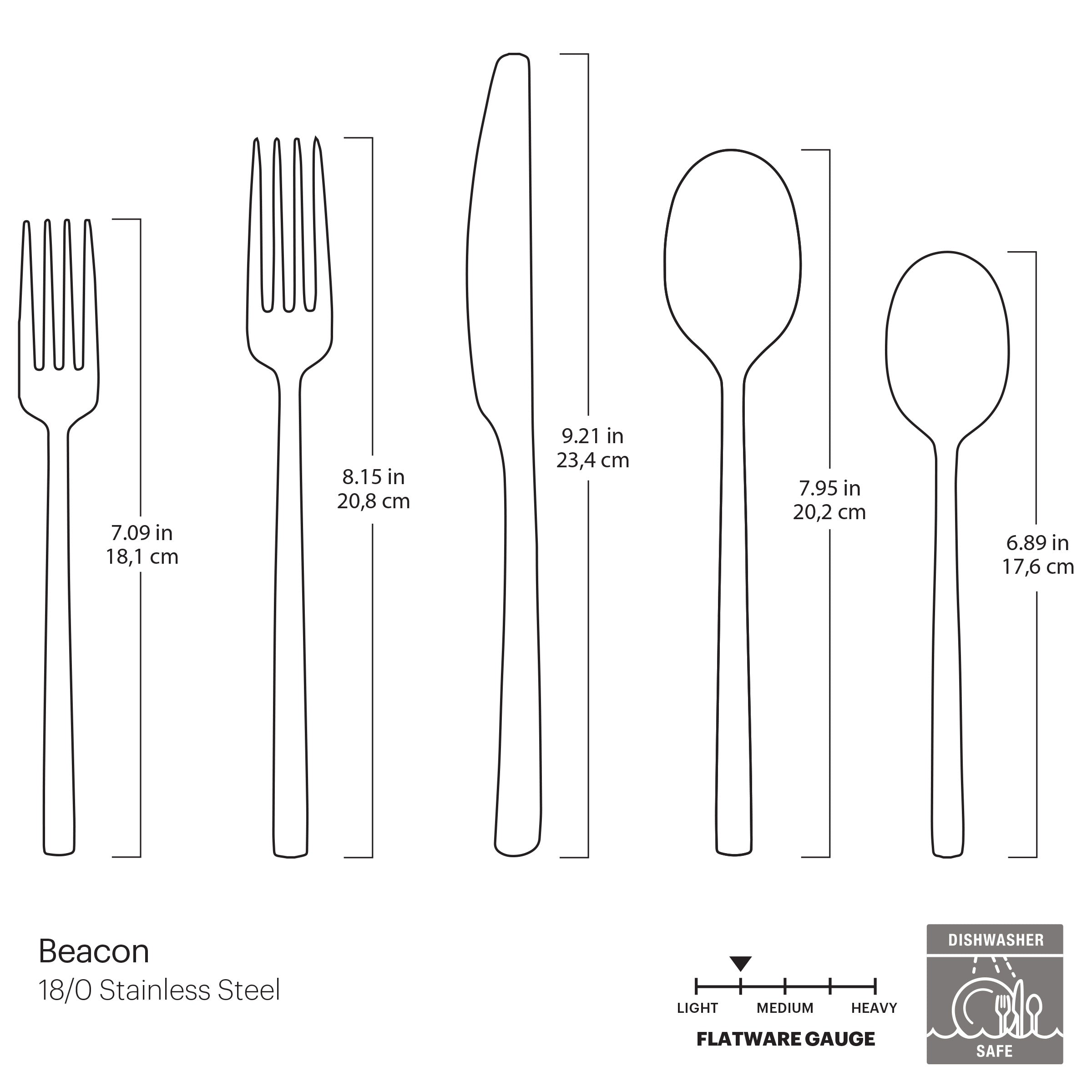 Ensemble de couverts 20 pièces Beacon Champagne Satin