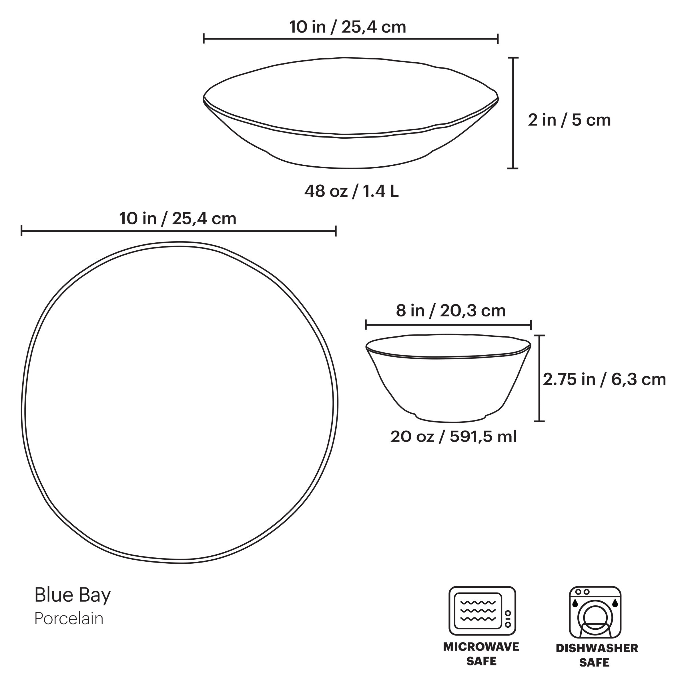 Service de table 12 pièces Blue Bay