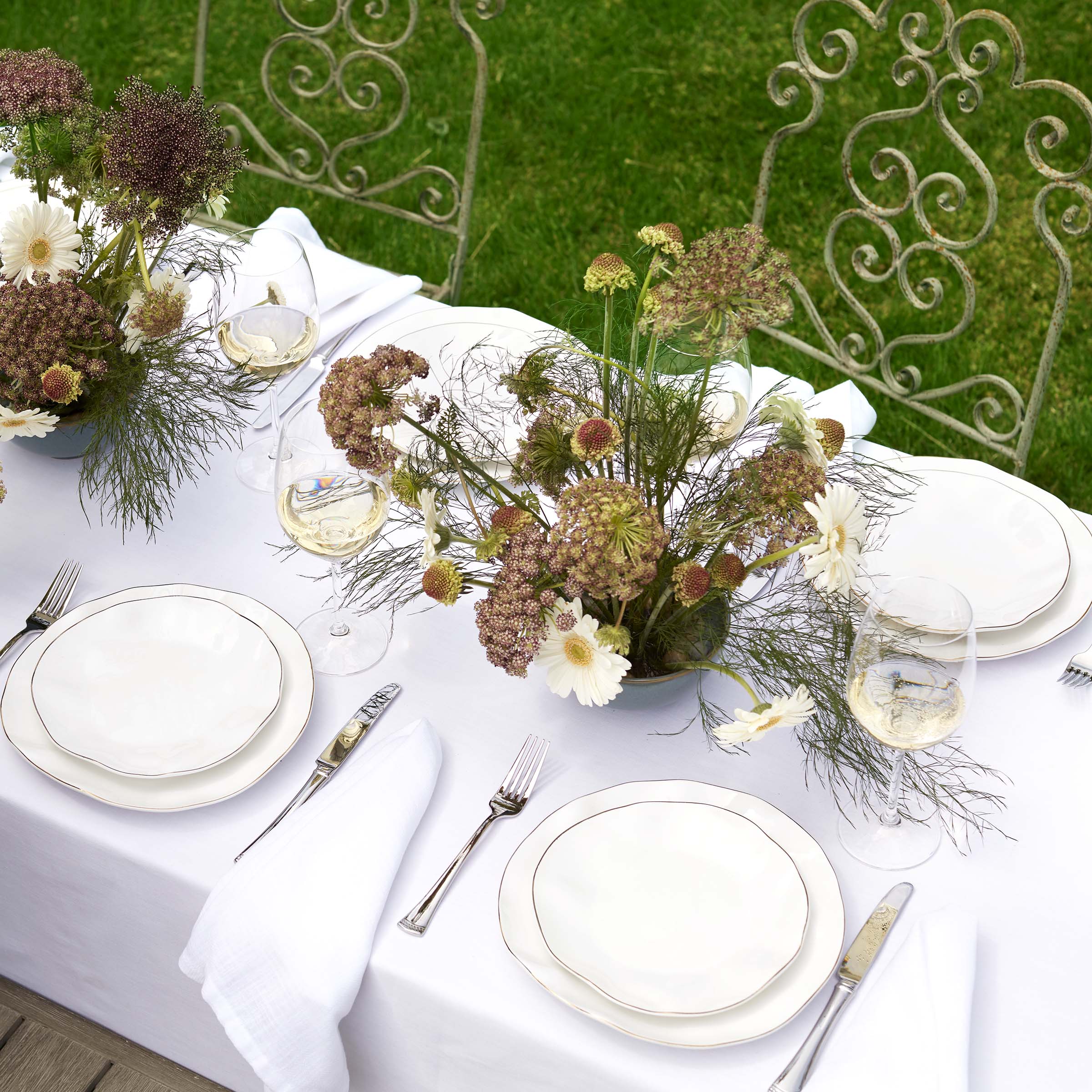 Service de table 12 pièces Blue Bay blanc